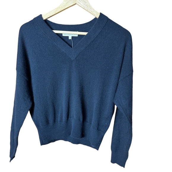 Madewell Responsible Cashmere V Neck Sweater True Black Small NWT - Picture 3 of 9